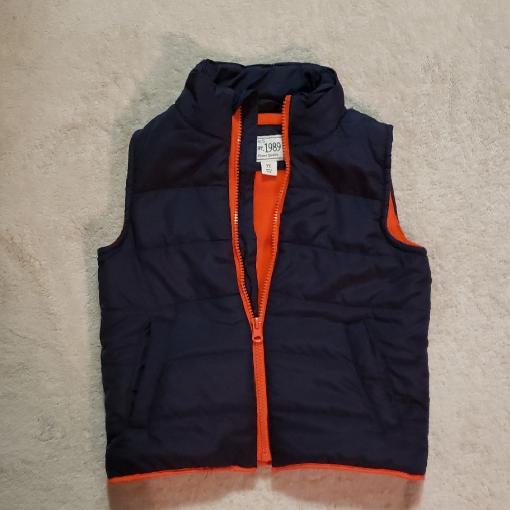Navy and Orange Puffer Vest - 3T
